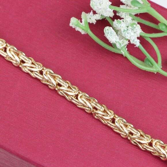 "Elegant Rose Gold Byzantine Chain Bracelet for Women, XPBL1126 - Picture 13 of 13